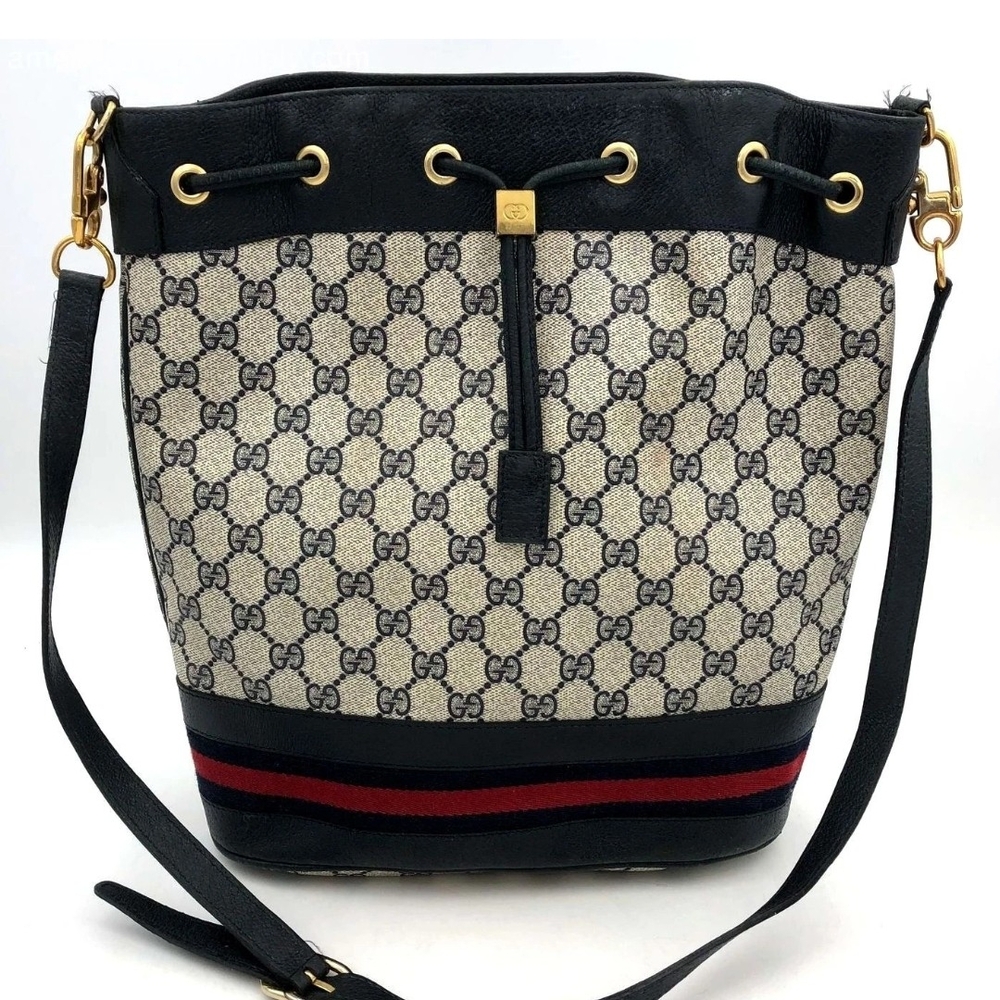 Gucci Black and Cream Bucket Bag